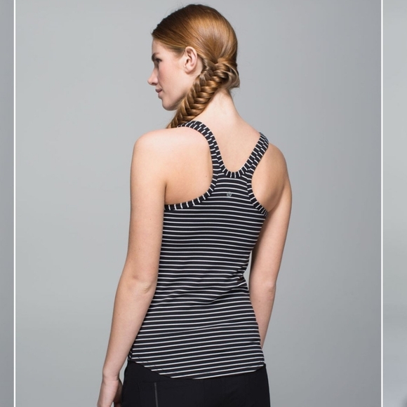Lululemon Studio Racerback Parallel Stripe Black White - Picture 2 of 8